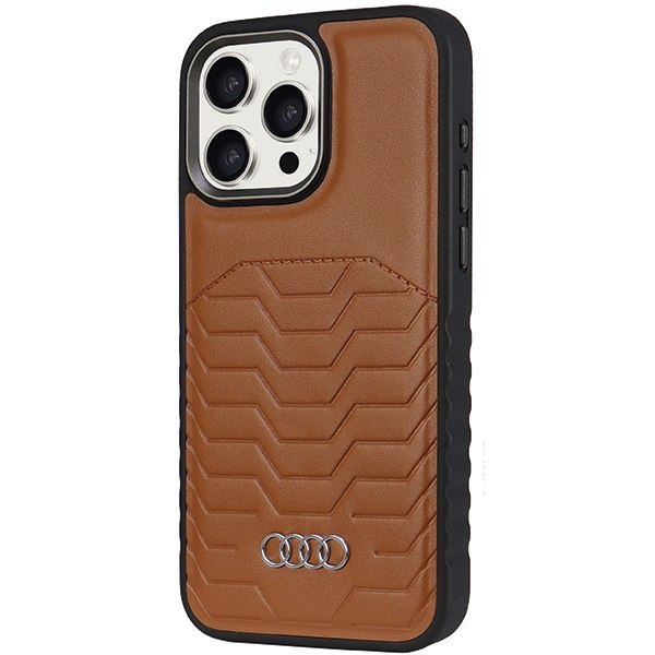 Audi Synthetic Leather MagSafe iPhone 15 Pro Max 6.7" brązowy/brown